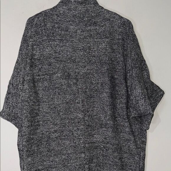 Ann Taylor Wool Blend Gray Short Sleeve Pea Coat Jacket Oversized Size M - Picture 12 of 13